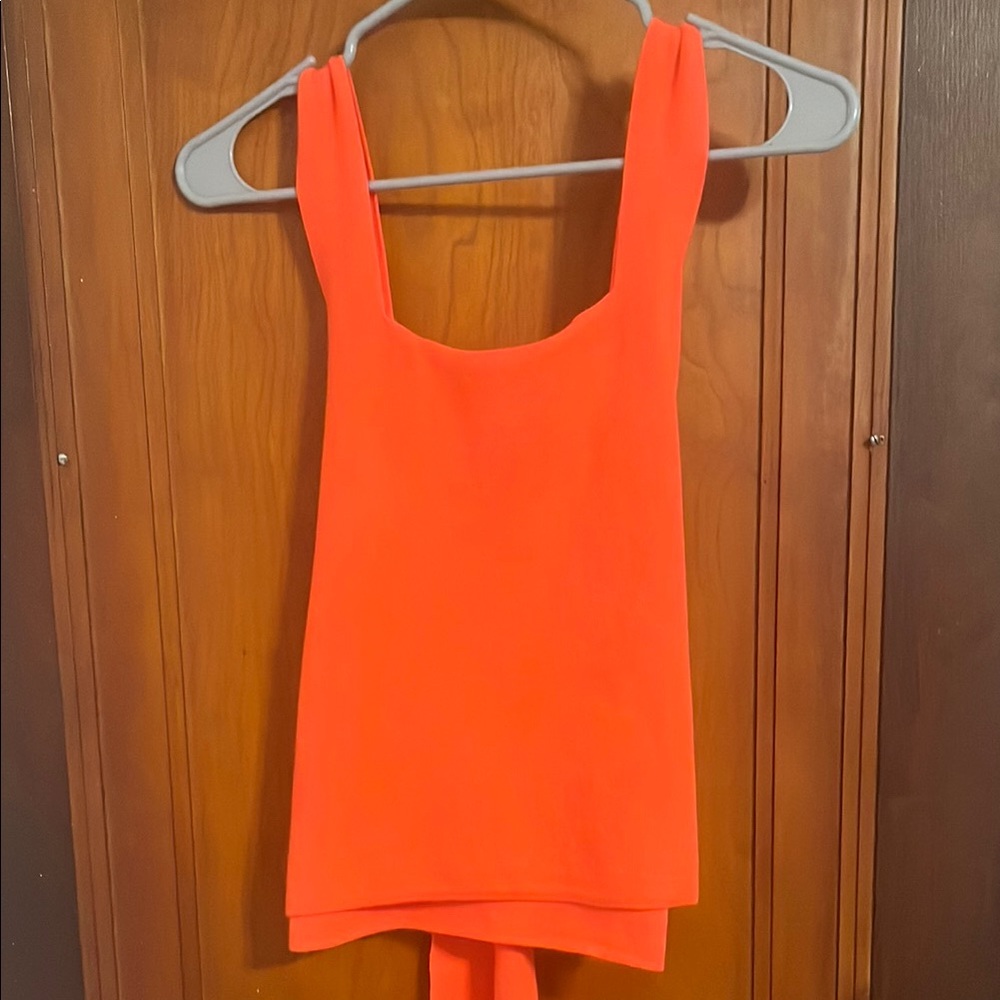 LAST CHANCE Anthropologie Orange Sleeveless Tie Front Tank Top